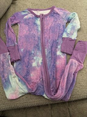 Little Sleepies Purple Tie-Dye Footed Kids Pajamas